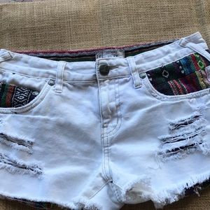 Free People White Denim Shorts